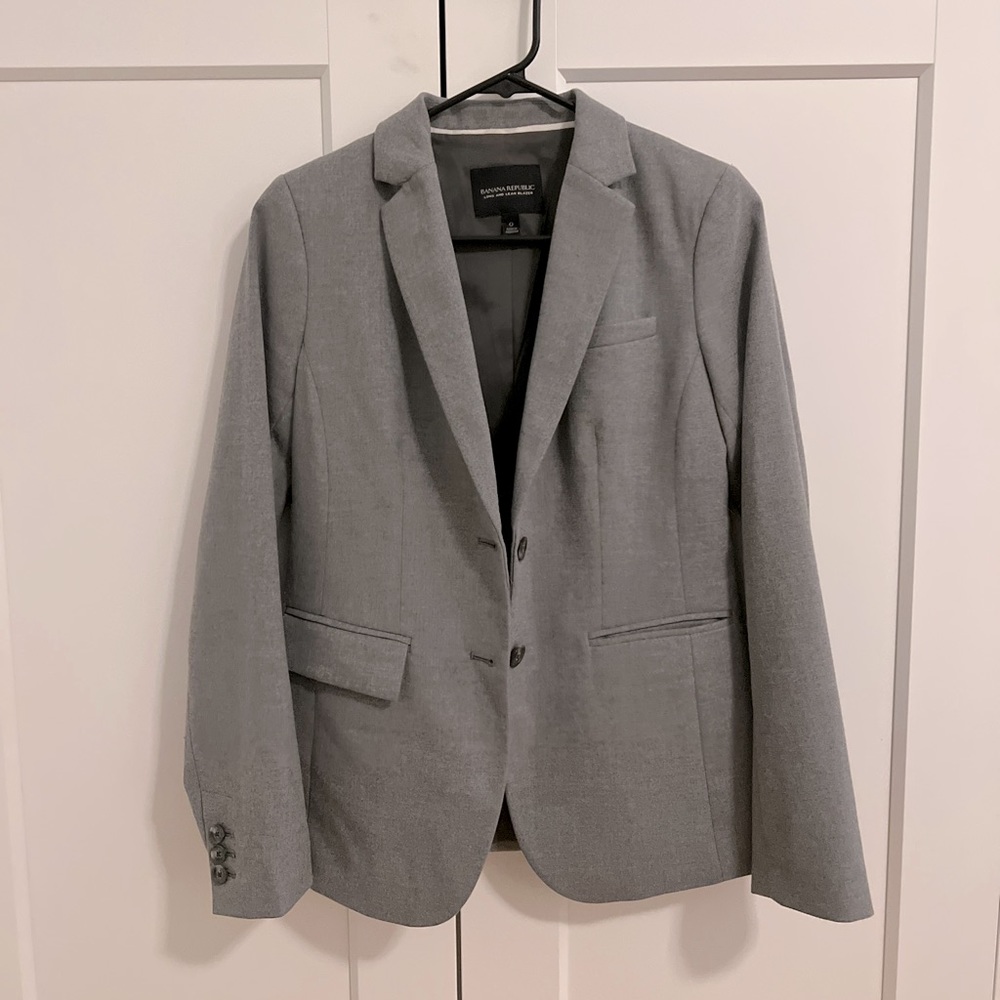 Banana Republic Long + Lean Blazer, Gray